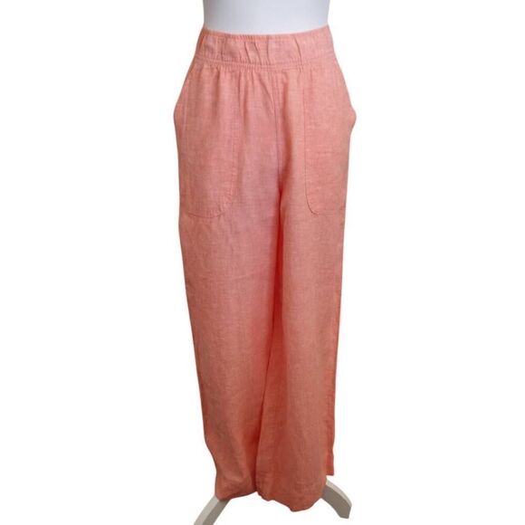 JONES & CO PEACH LINEN BLEND CROP PANTS SZ.M NWOT. - Picture 2 of 10